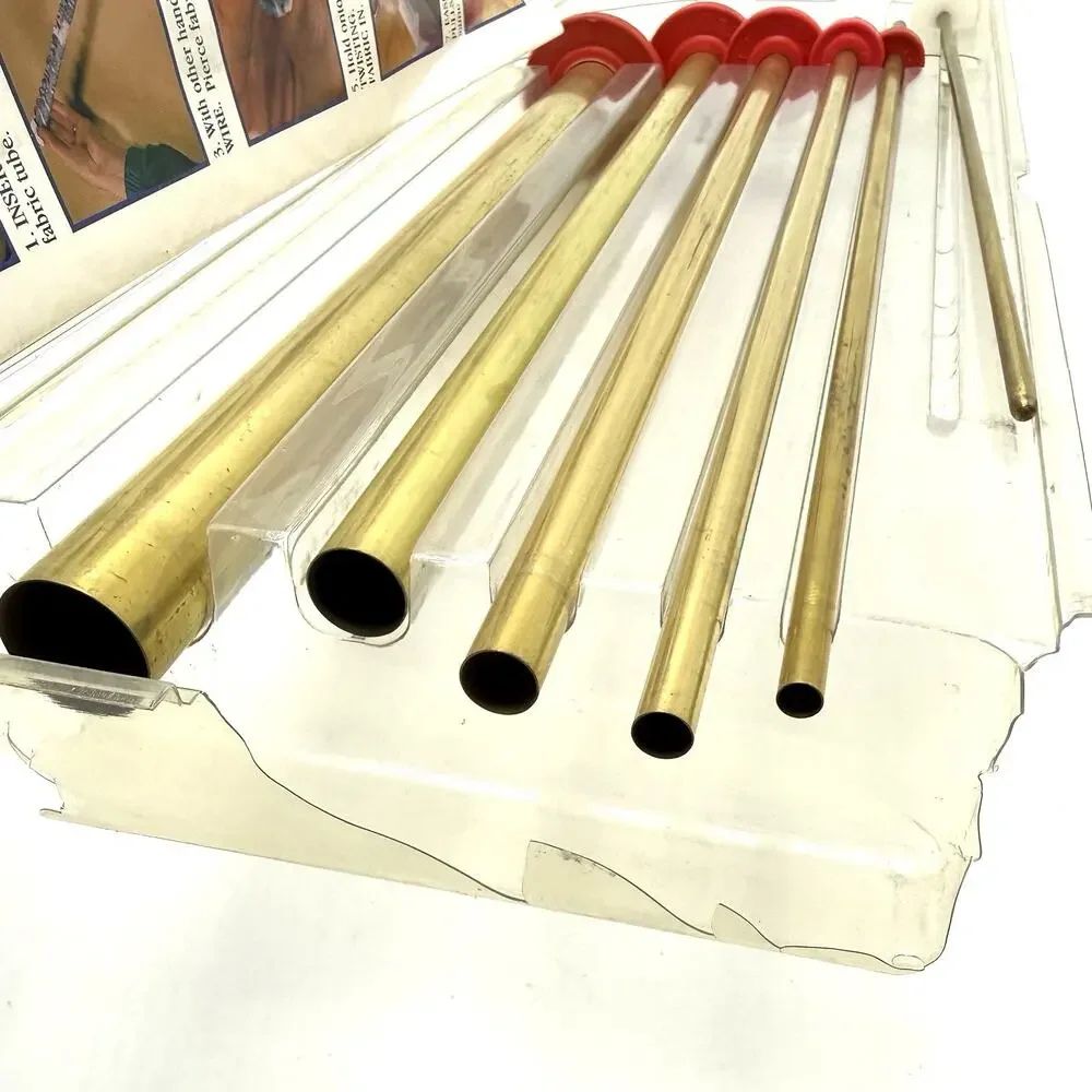 Vintage Fasturn Fabric Tube Turning System 6 Brass Tubes NO HOOKS Crowning Touch